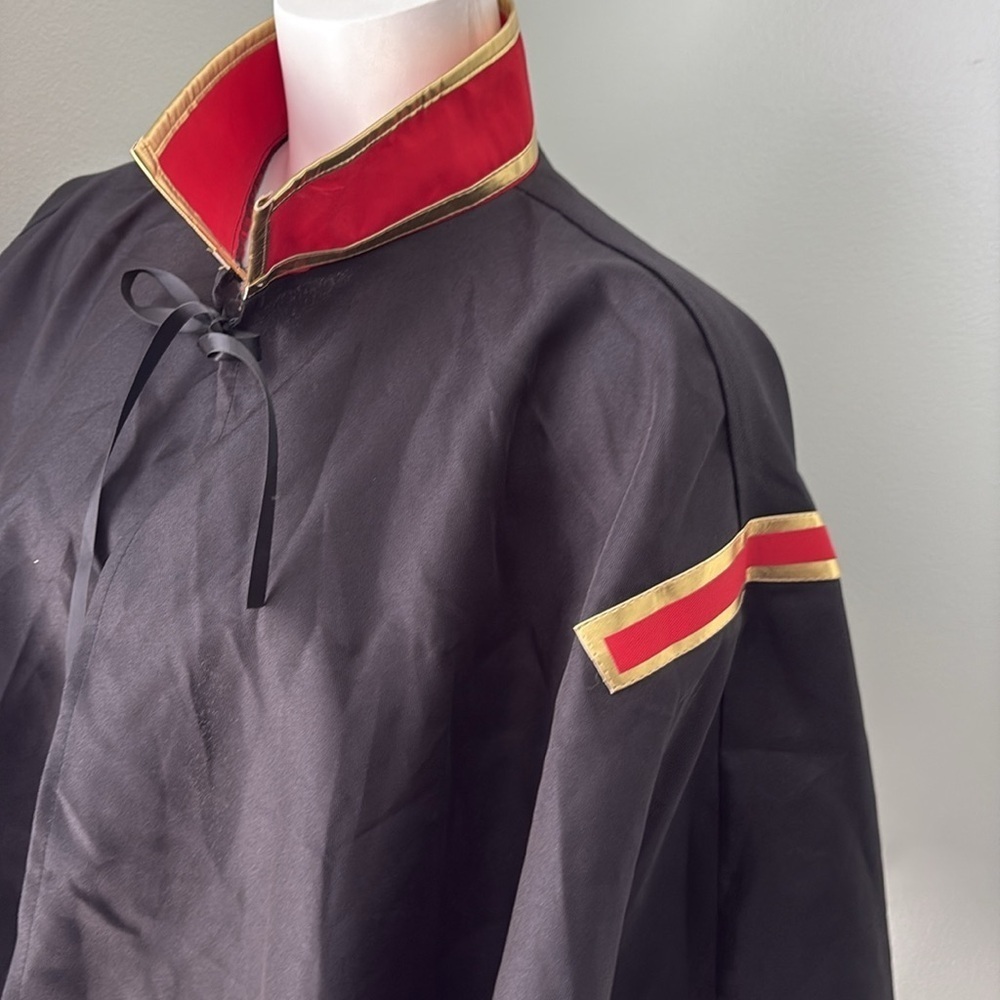 Cloak Cape Black Red Gold Cosplay Halloween Anime - Picture 2 of 8